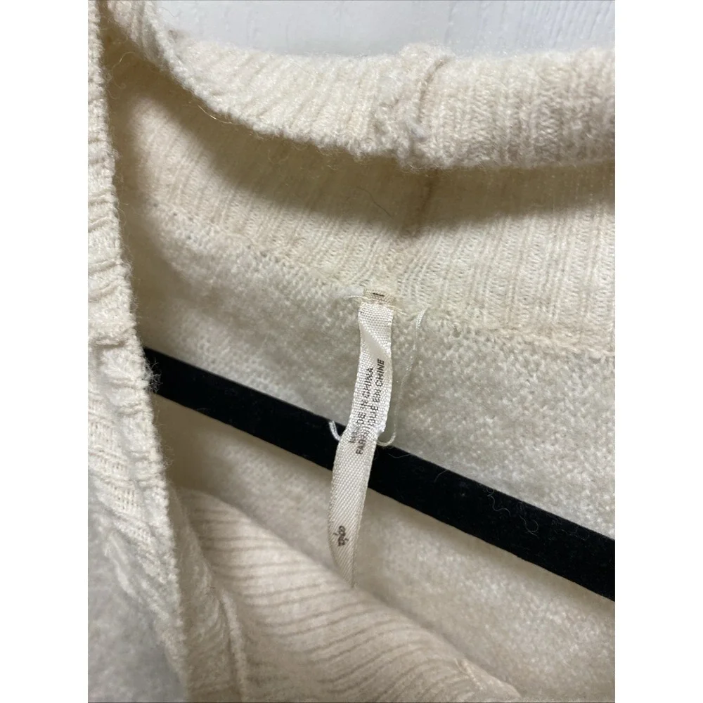 Free People Cascade Cream Soft Knit Mock Neck Sweater Cardigan Small